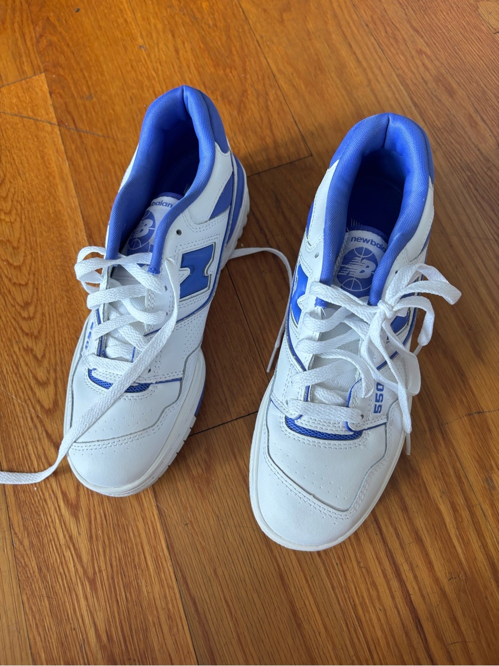 New Balance White and Blue Women's Sneakers